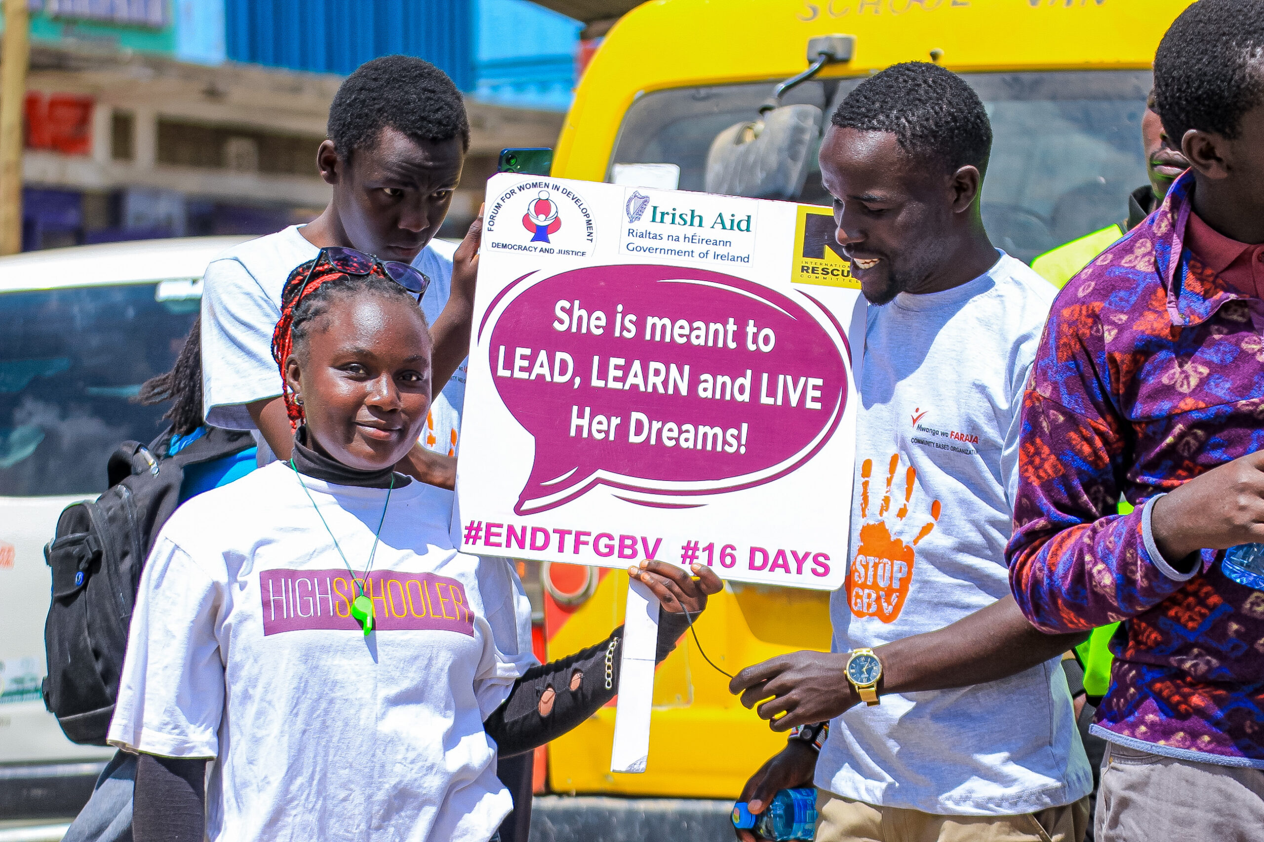 Consolation Supports GBV Sensitization Walk During a build-up activity for 16 Days of Activism in Kiserian